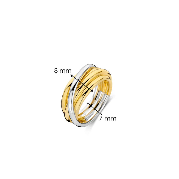 SILVER GOLD PLATED FINE INTERTWINED BANDS RING