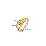 SILVER GOLD PLATED INTERTWINED STRUCTURE KNOT DESING RING