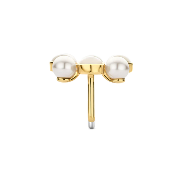 SILVER GOLD PLATED PEARL RING