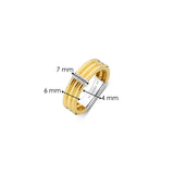 SILVER GOLP PLATED TWO TONE TRIO BANDS RING