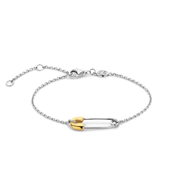 SILVER GOLD PLATED PIN BRACELET