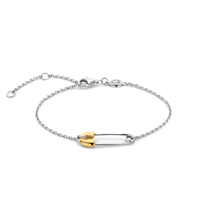 SILVER GOLD PLATED PIN BRACELET