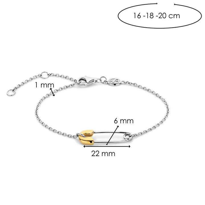 SILVER GOLD PLATED PIN BRACELET