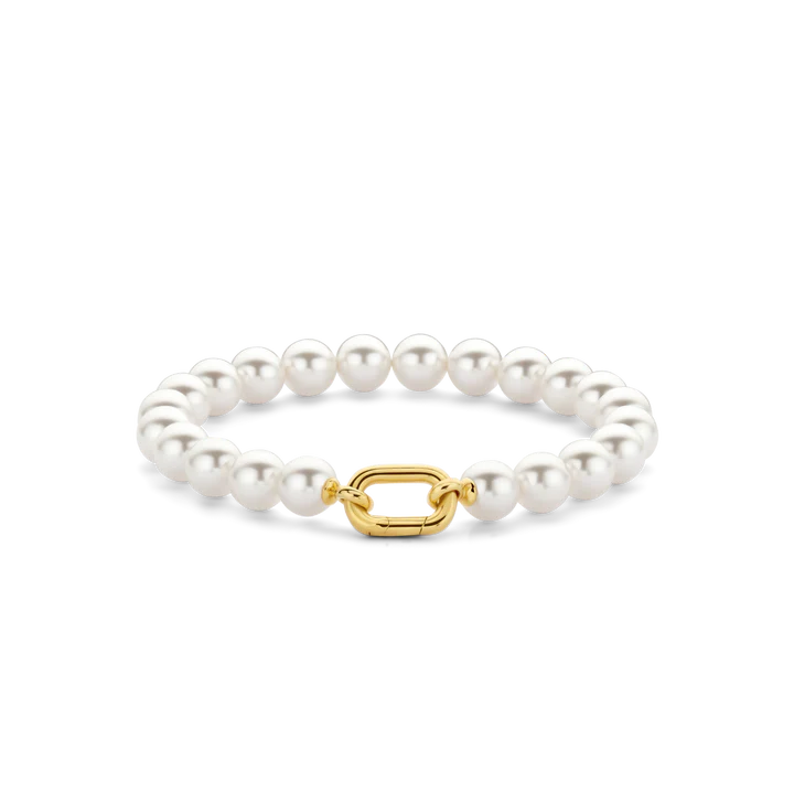 SILVER GOLD PLATED PEARL BRACELET