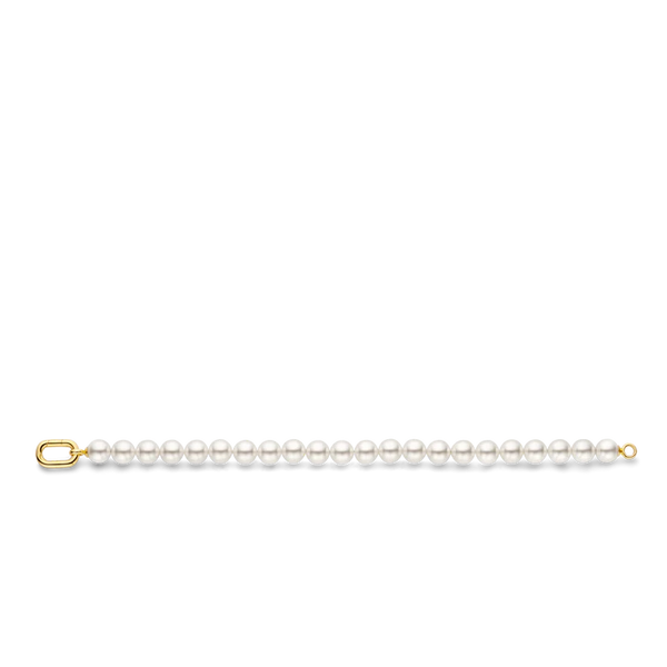 SILVER GOLD PLATED PEARL BRACELET