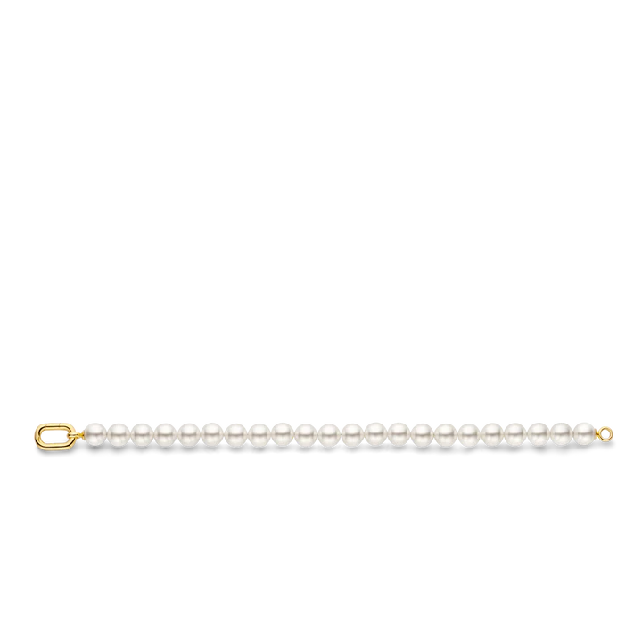 SILVER GOLD PLATED PEARL BRACELET