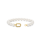 SILVER GOLD PLATED PEARL BRACELET