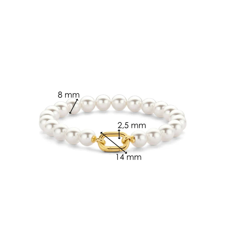 SILVER GOLD PLATED PEARL BRACELET