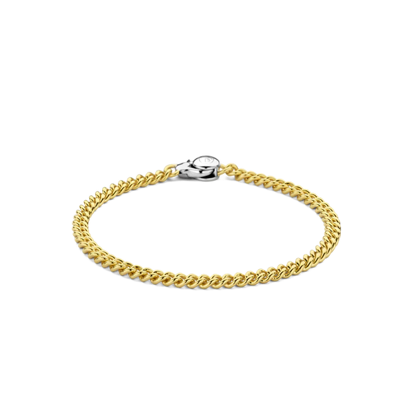 SILVER GOLD PLATED CURB CHAIN BRACELET