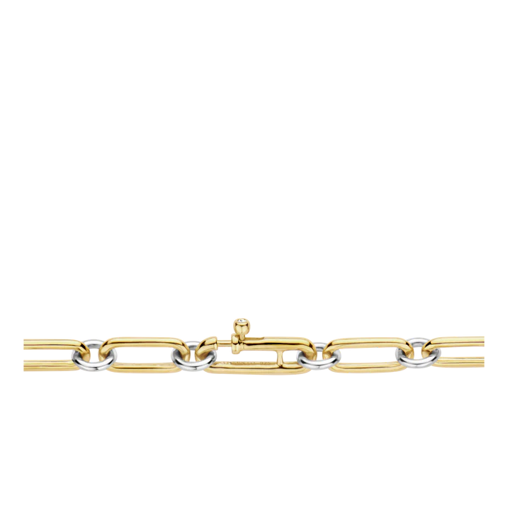 SILVER GOLD PLATED TWO TONE CHAIN LINK BRACELET