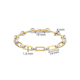 SILVER GOLD PLATED TWO TONE CHAIN LINK BRACELET