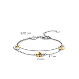 SILVER GOLD PLATED INFINITY SHAPES TWO TONE BRACELET