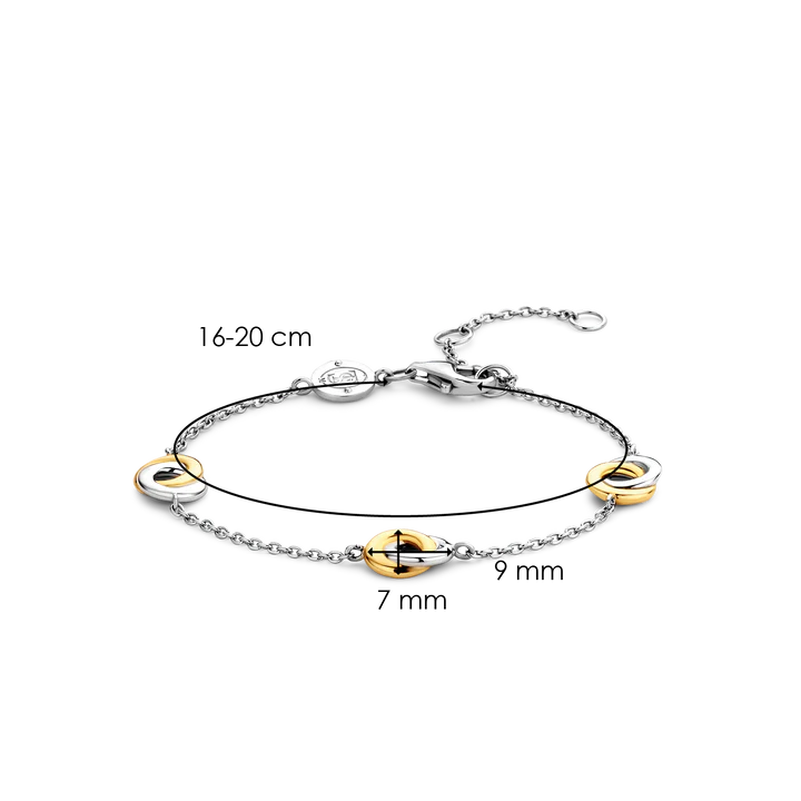 SILVER GOLD PLATED INFINITY SHAPES TWO TONE BRACELET