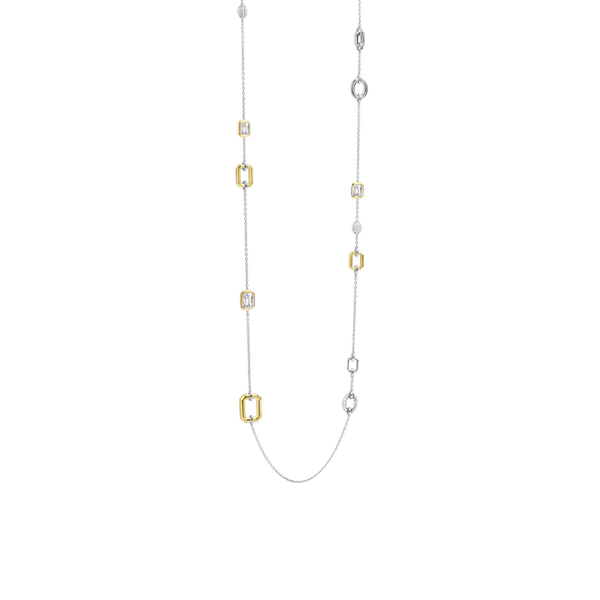 SILVER GOLD PLATED LONG LINK NECKLACE