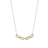 SILVER GOLD PLATED LINK NECKLACE