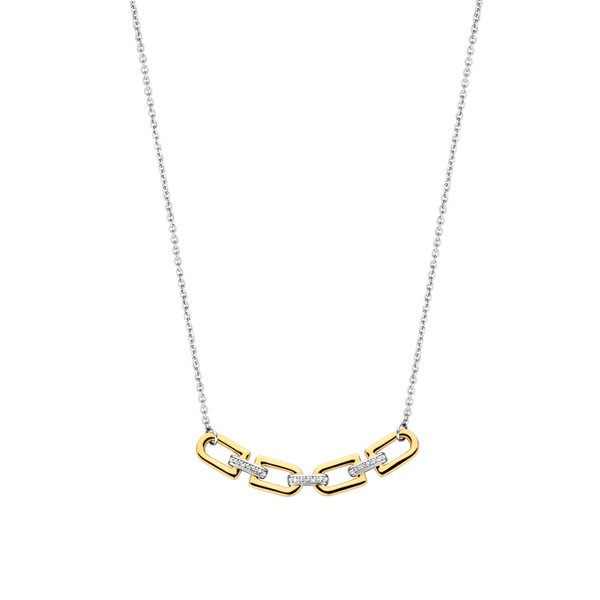 SILVER GOLD PLATED LINK NECKLACE