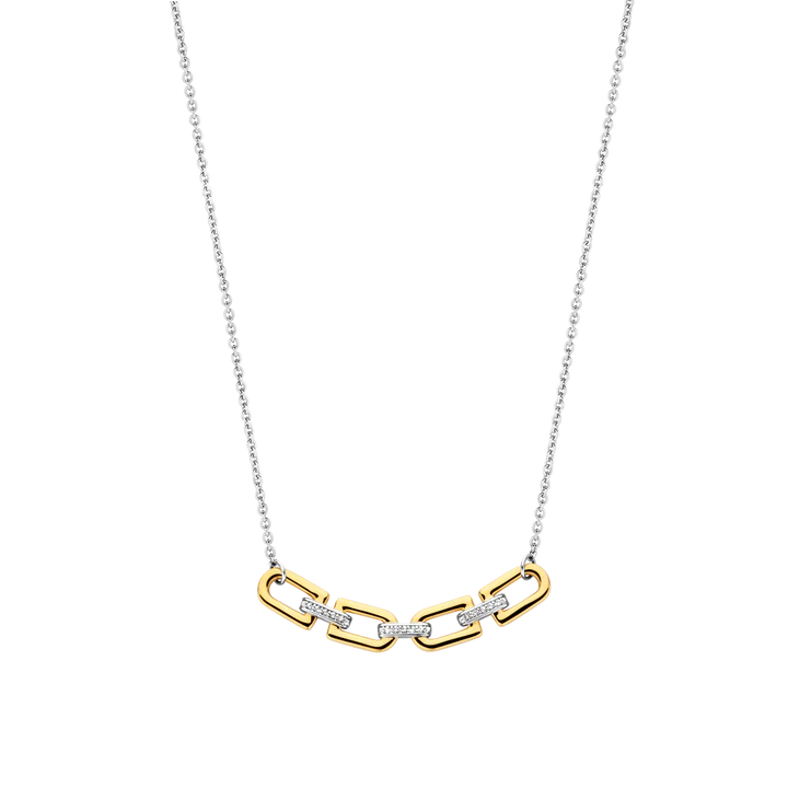 SILVER GOLD PLATED LINK NECKLACE