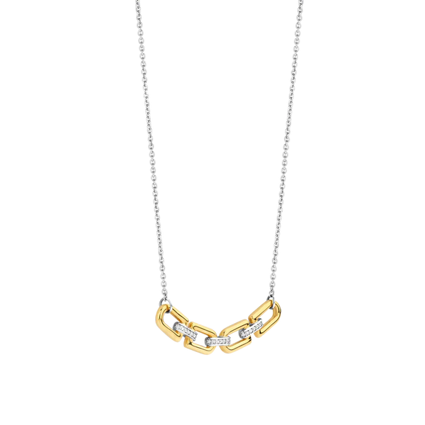 SILVER GOLD PLATED LINK NECKLACE