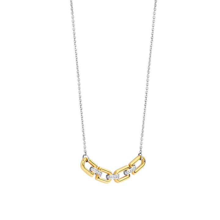 SILVER GOLD PLATED LINK NECKLACE