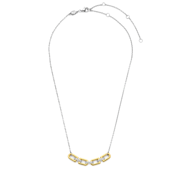 SILVER GOLD PLATED LINK NECKLACE