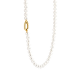 SILVER GOLD PLATED PEARL NECKLACE