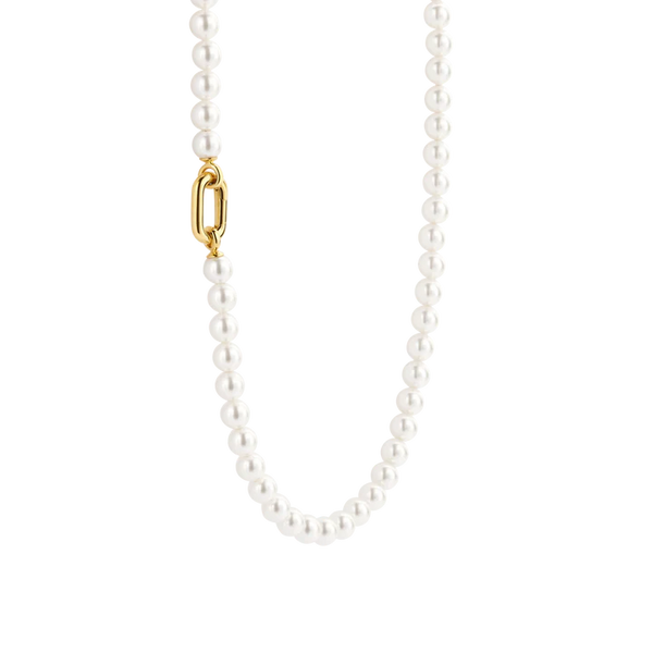 SILVER GOLD PLATED PEARL NECKLACE