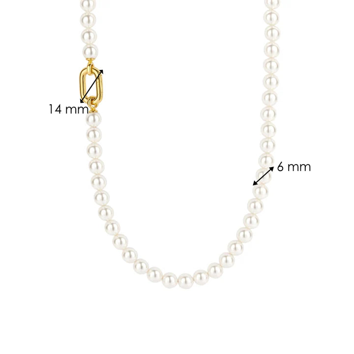 SILVER GOLD PLATED PEARL NECKLACE