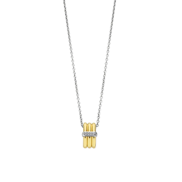 SILVER GOLD PLATED TWO TONE TRIO NECKLACE