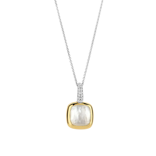 SILVER GOLD PLATED PENDANT SHOECASES MOTHER OF PEARL