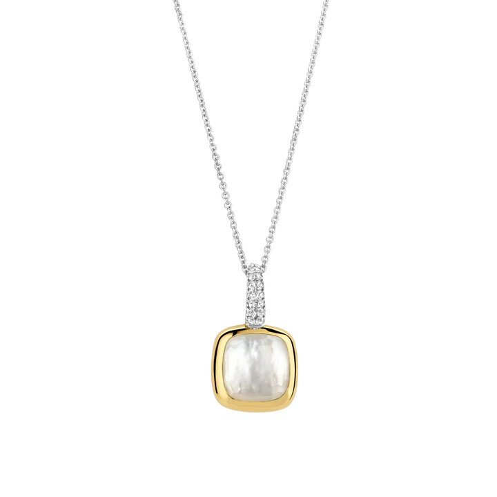 SILVER GOLD PLATED PENDANT SHOECASES MOTHER OF PEARL