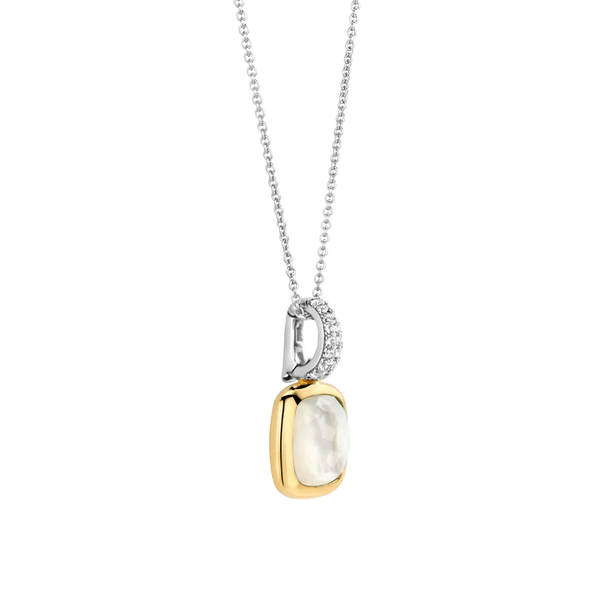 SILVER GOLD PLATED PENDANT SHOECASES MOTHER OF PEARL