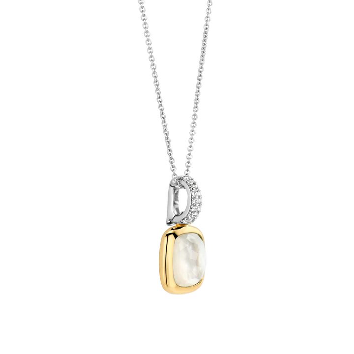 SILVER GOLD PLATED PENDANT SHOECASES MOTHER OF PEARL