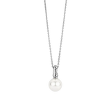 SILVER PAVE PEARL PENDANT