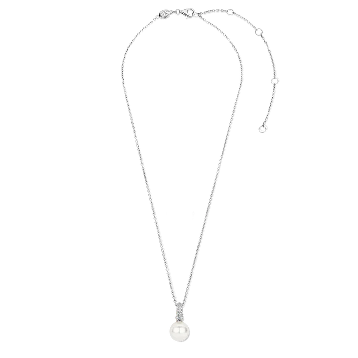 SILVER PAVE PEARL PENDANT