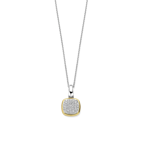 SILVER GOLD PLATED PAVE ZIRCONIA PENDANT