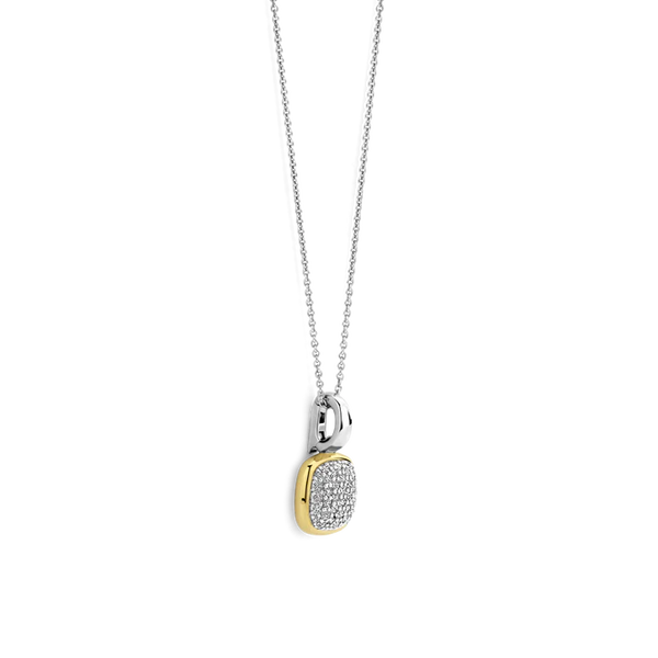 SILVER GOLD PLATED PAVE ZIRCONIA PENDANT