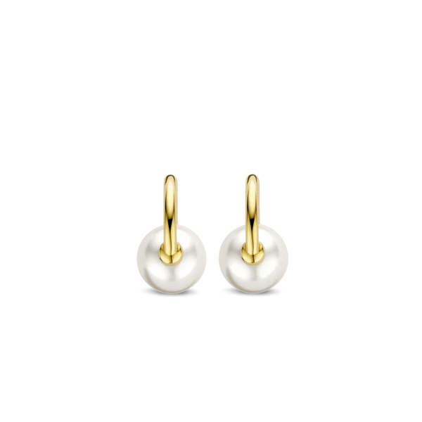 SILVER GOLD PLATED PEARL EARRINGS