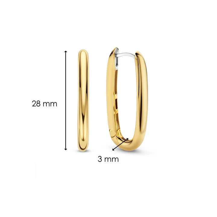 SILVER GOLD PLATED OVERSIZED OVAL SHAPE HOOPS