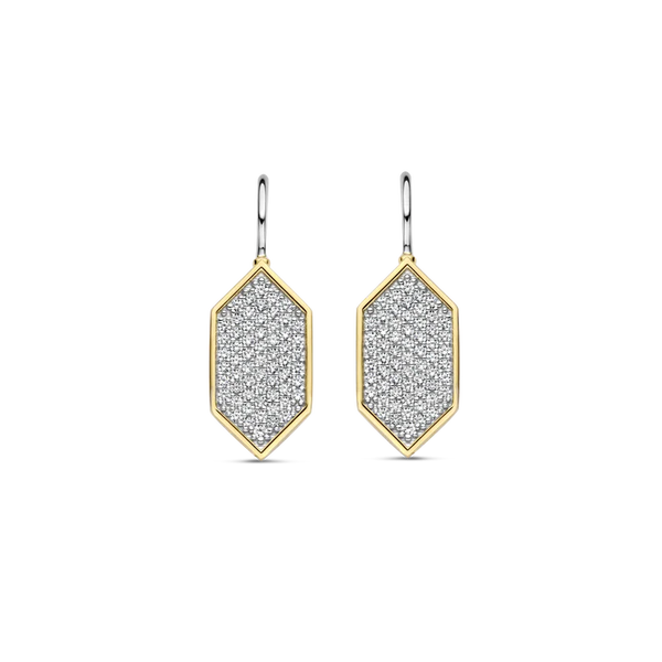 SILVER GOLD PLATED OORBELEN VERGULD EARRINGS