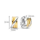 SILVER GOLD PLATED TWO TONE THREE INTERCONNECTED HOOPS