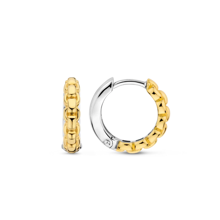 SILVER GOLD PLATED LINK SMALL HOOPS