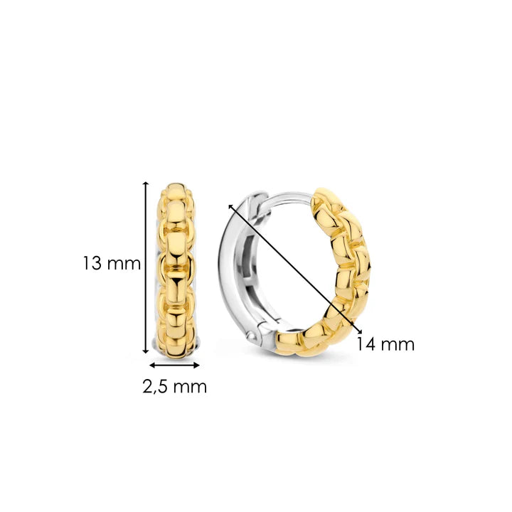 SILVER GOLD PLATED LINK SMALL HOOPS