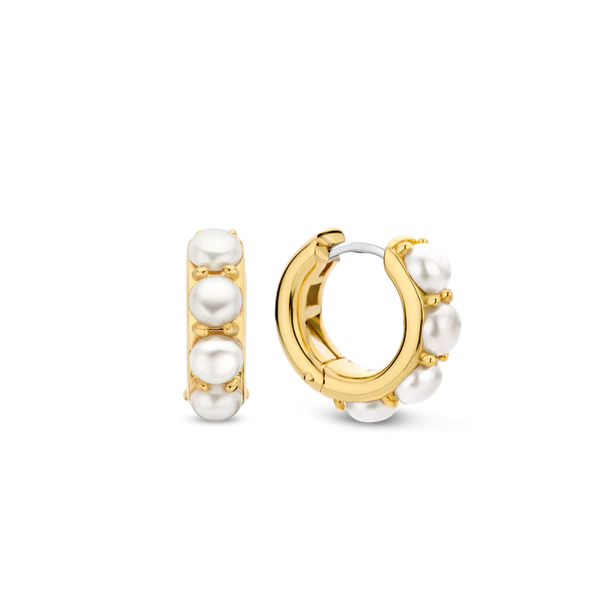 SILVER GOLD PLATED PEARL HOOP