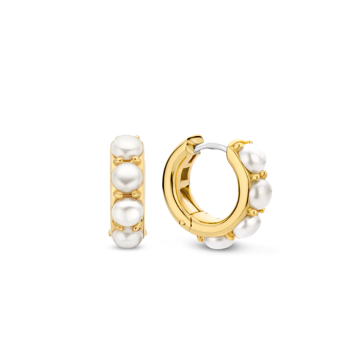 SILVER GOLD PLATED PEARL HOOP