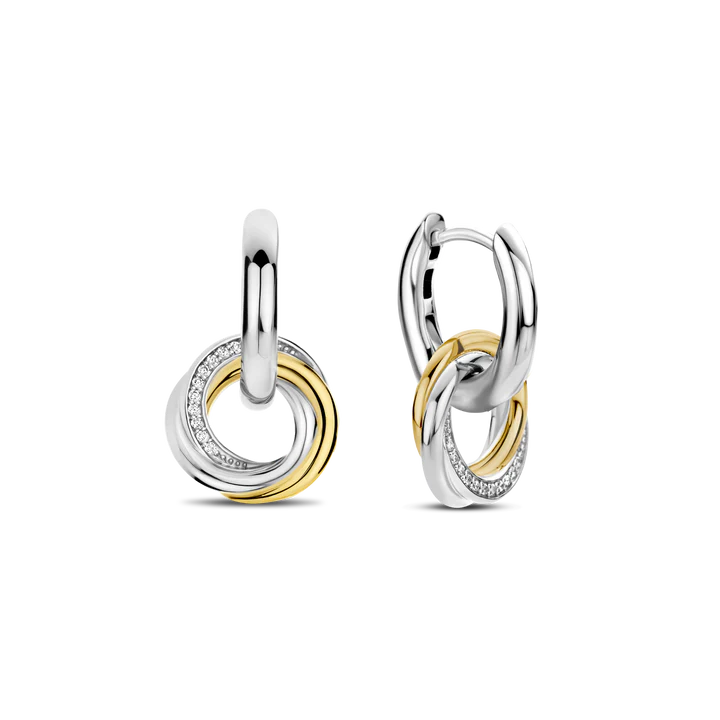 SILVER GOLD PLATED TWO TONE  INTRICATE INTERTWINED CIRCLE CHARMS