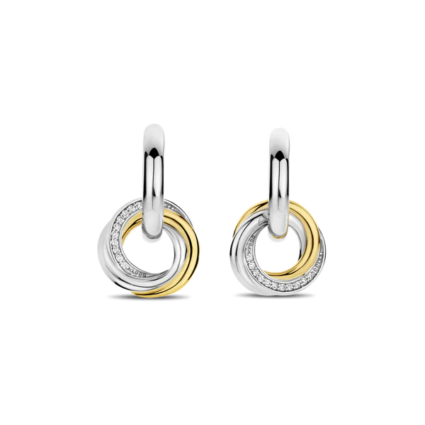 SILVER GOLD PLATED TWO TONE  INTRICATE INTERTWINED CIRCLE CHARMS