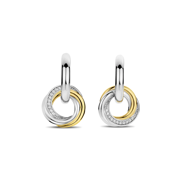 SILVER GOLD PLATED TWO TONE  INTRICATE INTERTWINED CIRCLE CHARMS