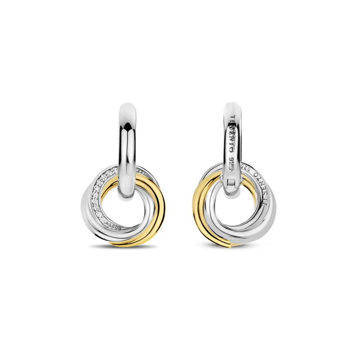 SILVER GOLD PLATED TWO TONE  INTRICATE INTERTWINED CIRCLE CHARMS