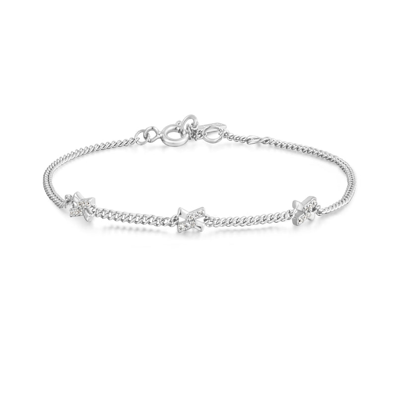 DUSK DIVAS SILVER CROSS STATION BRACELET