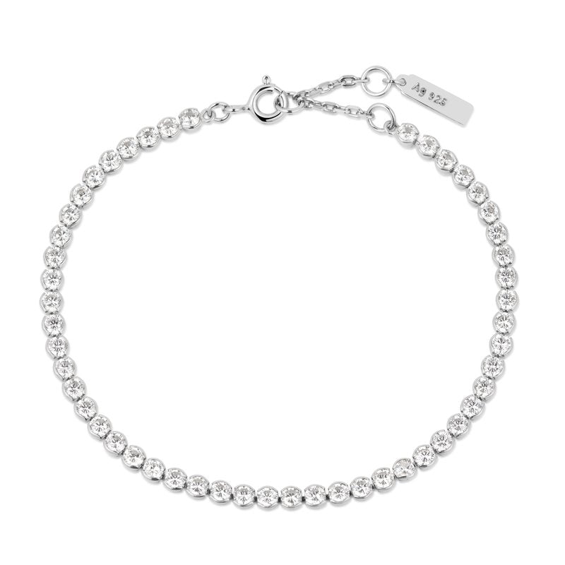 SILVER ROW BEZEL BRACELET